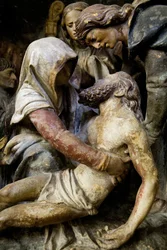 Altarbild, rechte Tafel, Detail, Die Kreuzabnahme